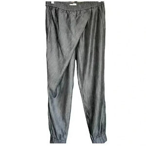 Laura Siegel Tencel Joggers Pull On Elastic Pants Twisted Front Asymmetrical